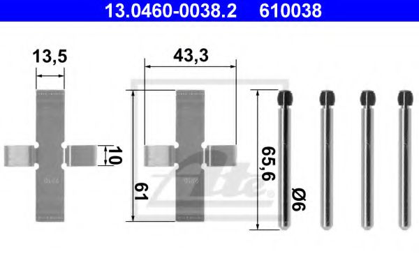 Set accesorii, placute frana