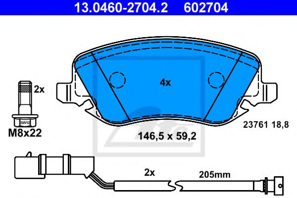 set placute frana,frana disc