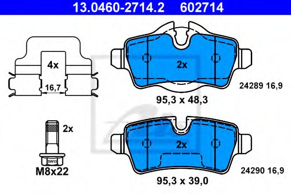 set placute frana,frana disc