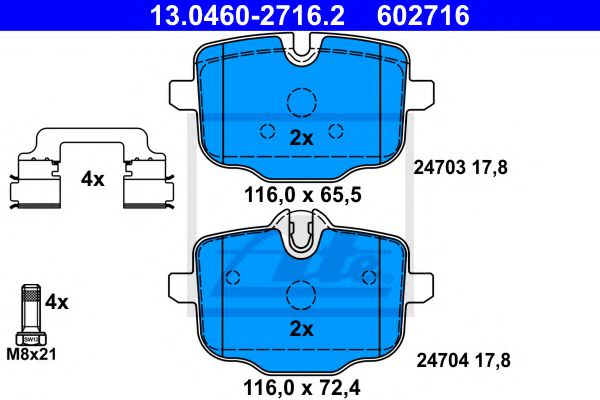 set placute frana,frana disc