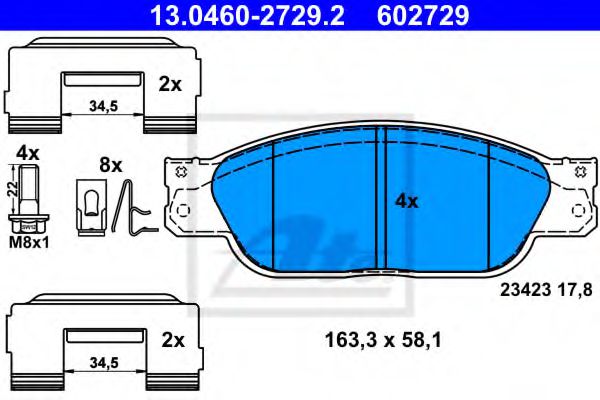 set placute frana,frana disc