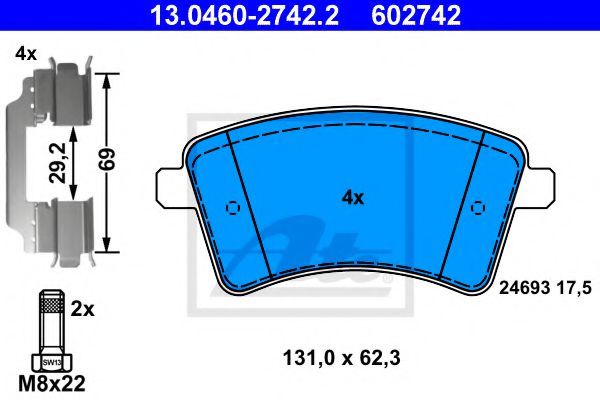 set placute frana,frana disc