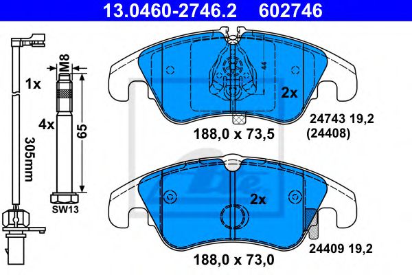 set placute frana,frana disc