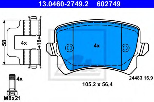 set placute frana,frana disc