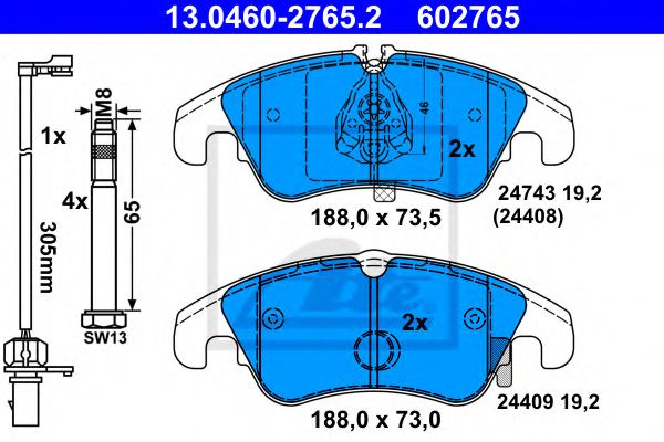 set placute frana,frana disc