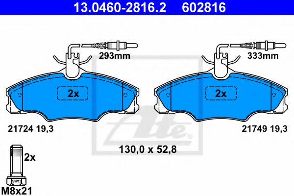 set placute frana,frana disc