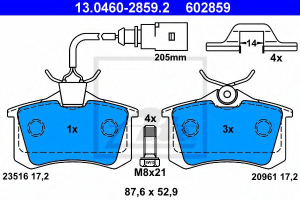 set placute frana,frana disc