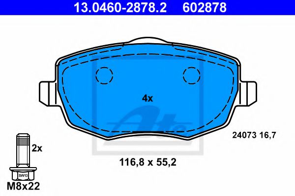 set placute frana,frana disc