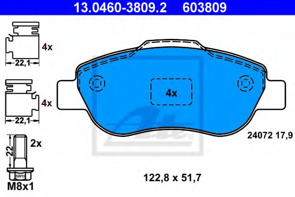 set placute frana,frana disc