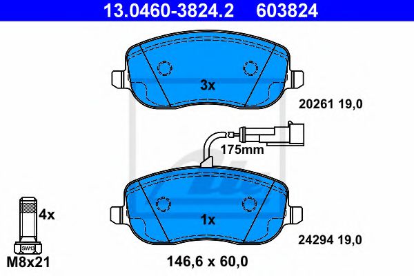 set placute frana,frana disc