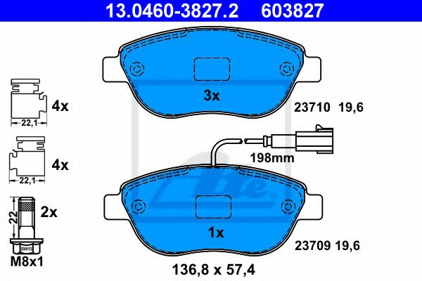 set placute frana,frana disc