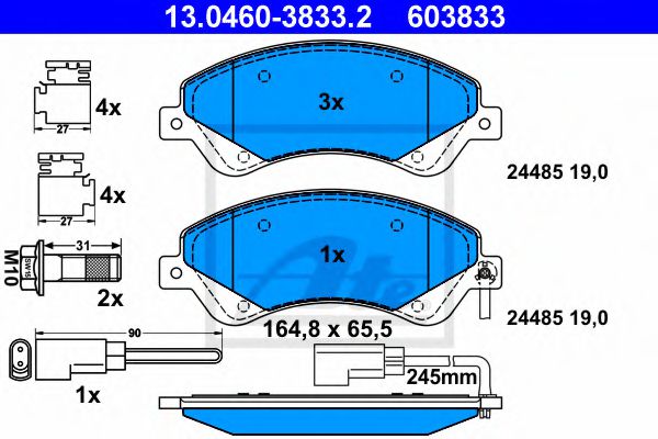 set placute frana,frana disc