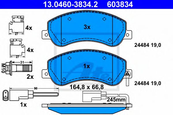 set placute frana,frana disc