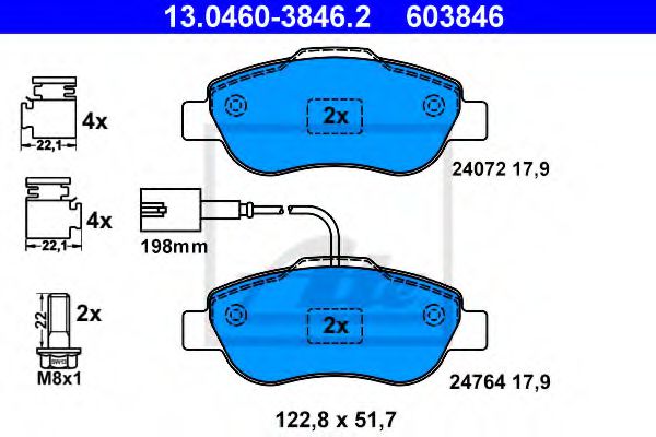 set placute frana,frana disc