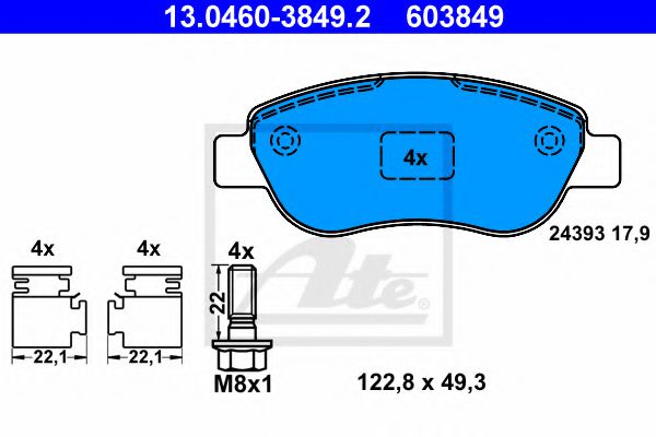 set placute frana,frana disc