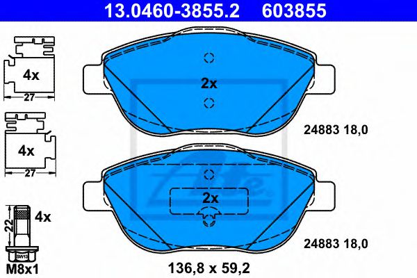 set placute frana,frana disc