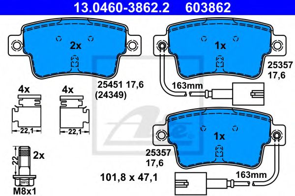 set placute frana,frana disc