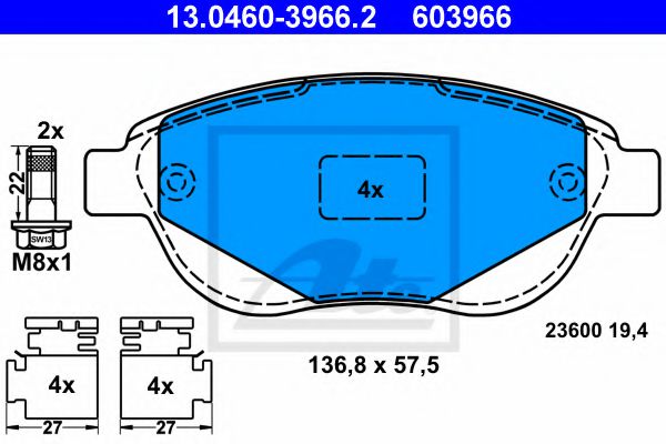 set placute frana,frana disc