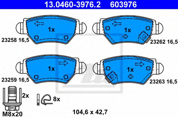 set placute frana,frana disc