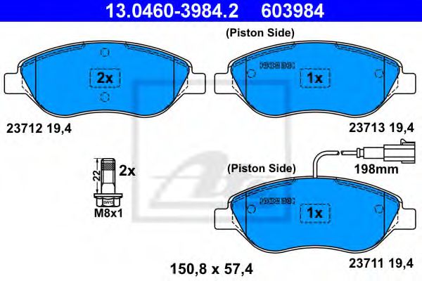 set placute frana,frana disc