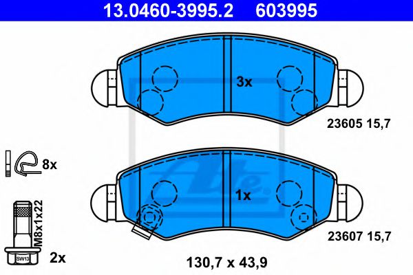 set placute frana,frana disc