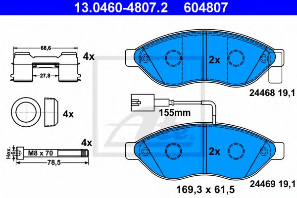 set placute frana,frana disc