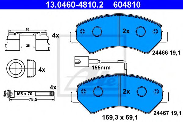 set placute frana,frana disc