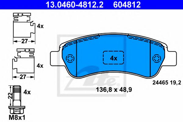 set placute frana,frana disc