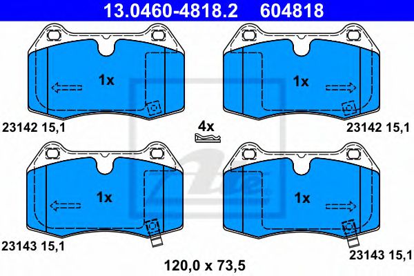 set placute frana,frana disc