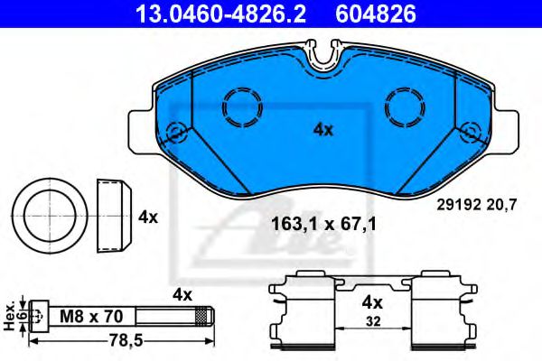 set placute frana,frana disc