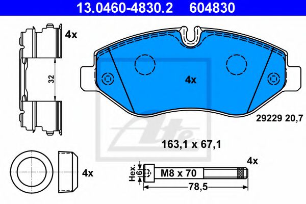 set placute frana,frana disc