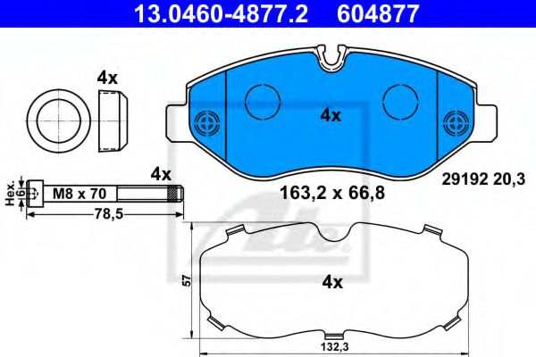 set placute frana,frana disc