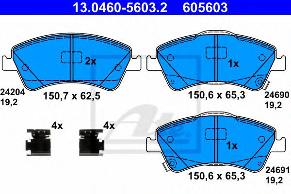 set placute frana,frana disc