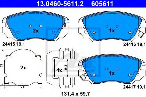 set placute frana,frana disc