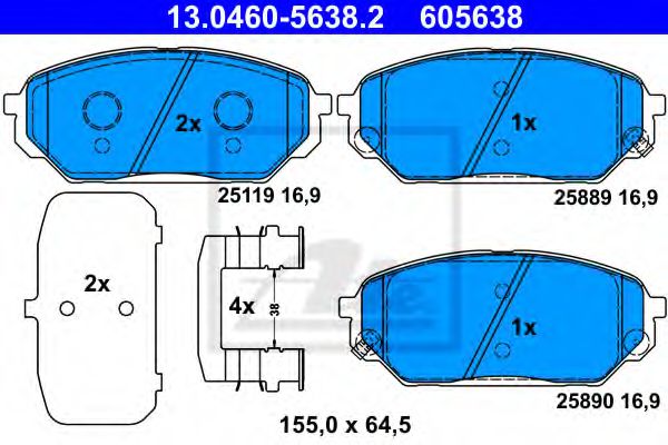 set placute frana,frana disc