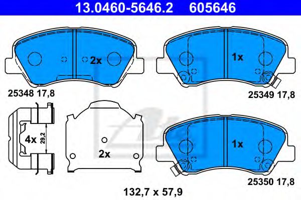 set placute frana,frana disc