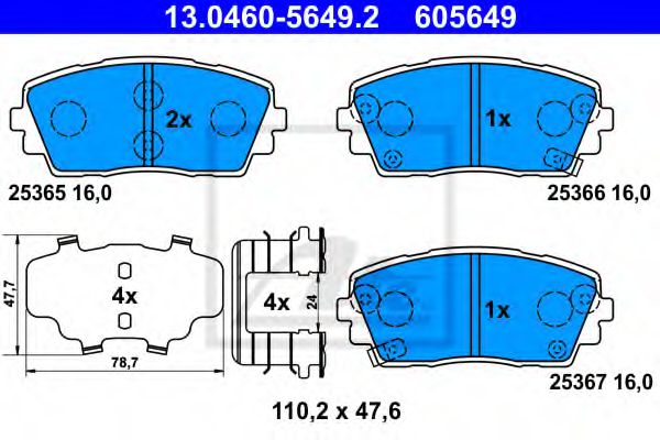 set placute frana,frana disc