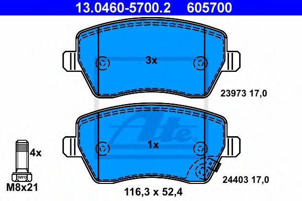 set placute frana,frana disc