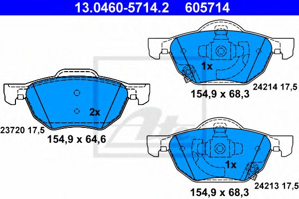 set placute frana,frana disc