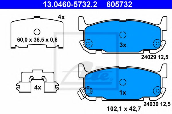 set placute frana,frana disc