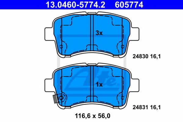 set placute frana,frana disc