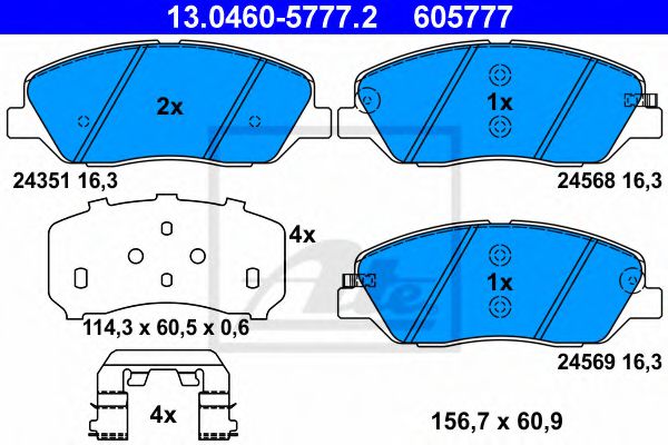 set placute frana,frana disc