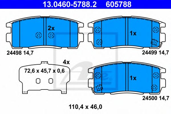 set placute frana,frana disc