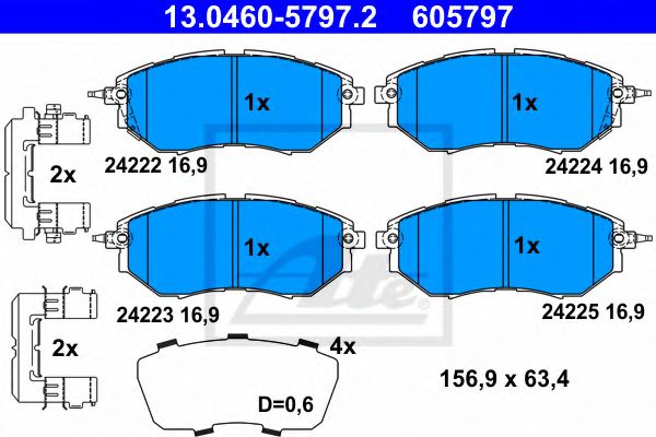 set placute frana,frana disc