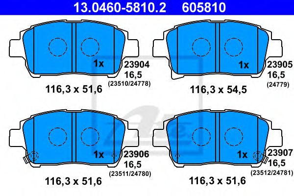 set placute frana,frana disc