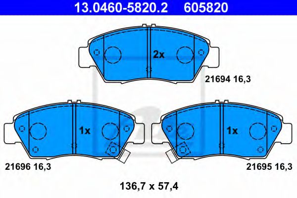 set placute frana,frana disc