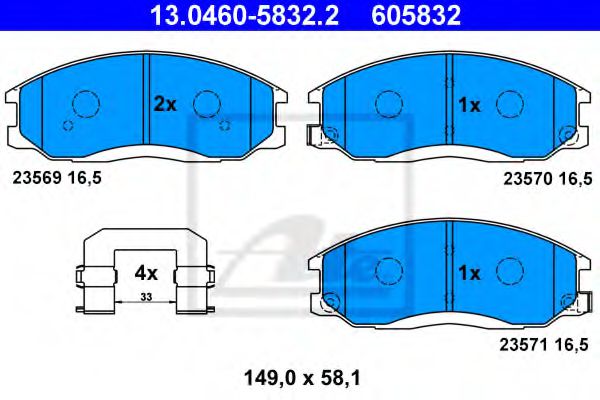 set placute frana,frana disc