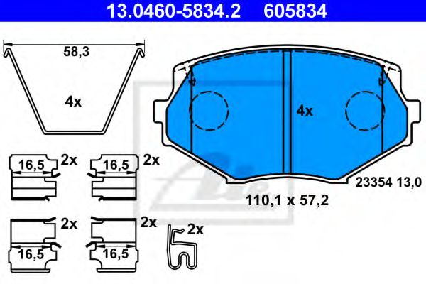 set placute frana,frana disc