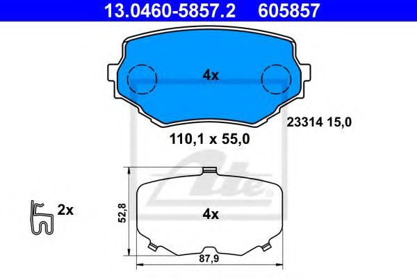 set placute frana,frana disc