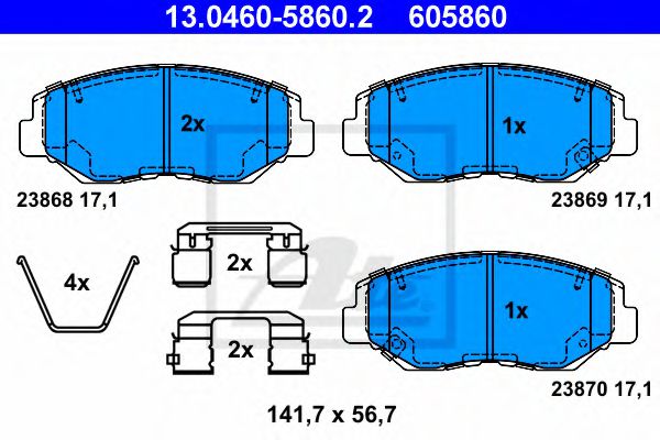 set placute frana,frana disc